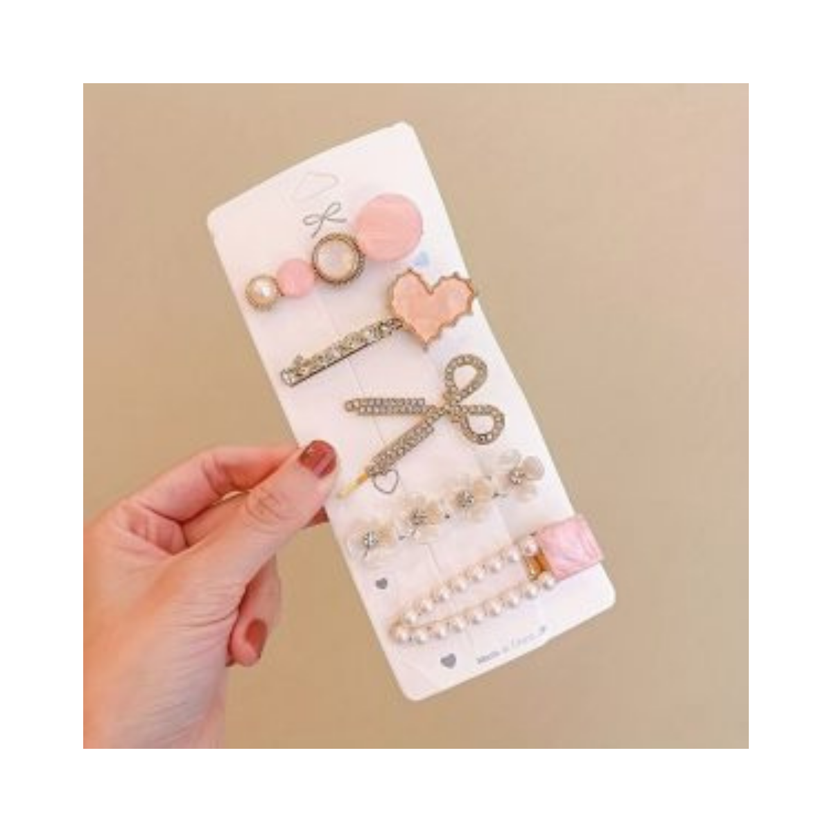 Ensemble de pinces à cheveux 5 piéces Pink Touch