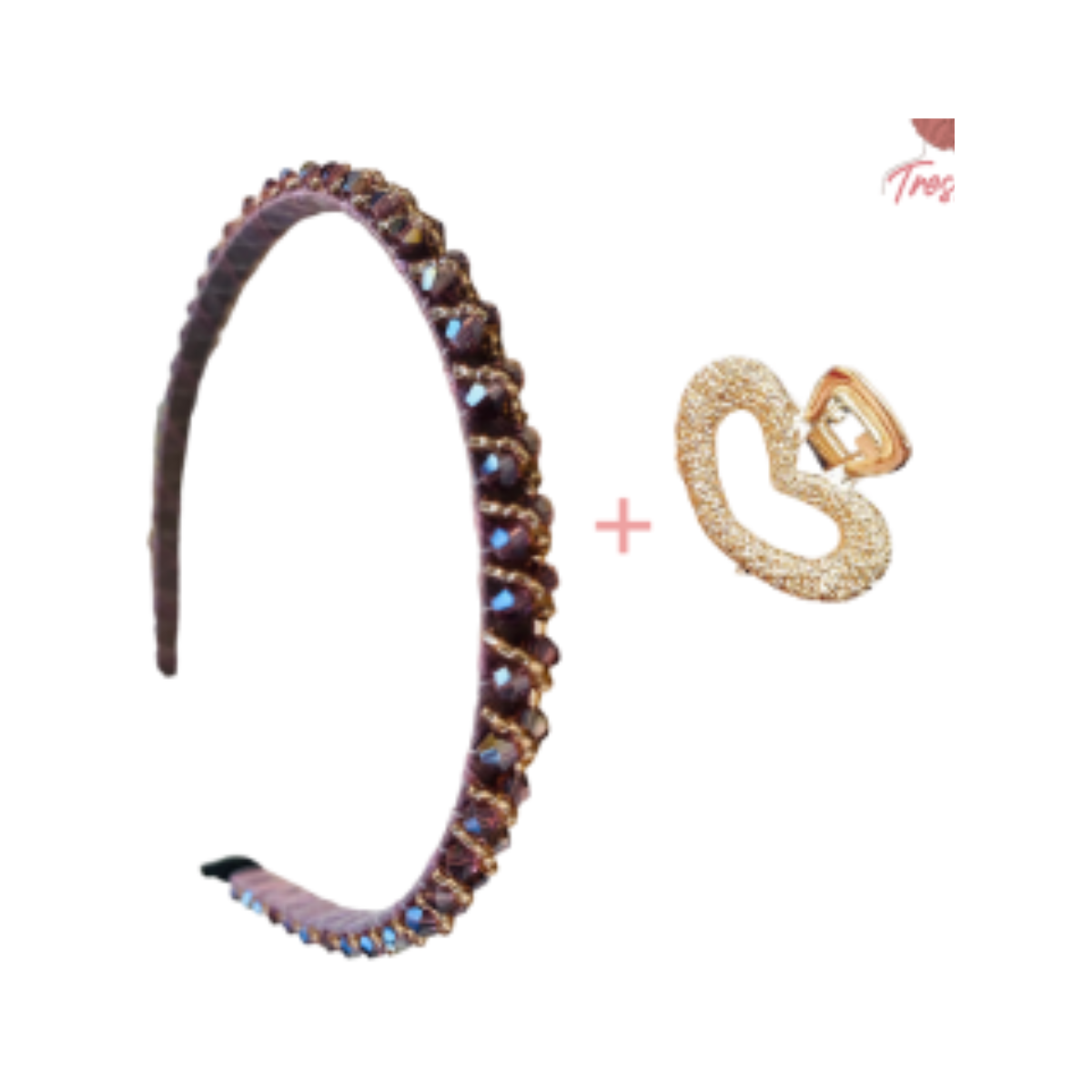 Serre-tête fait à la main avec strass en cristal plus pince à cheveux