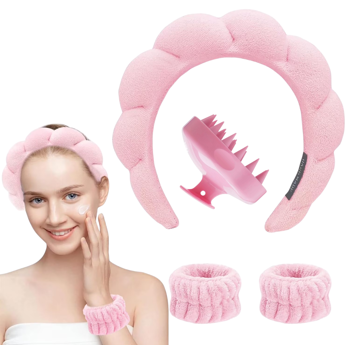 Set bandeau + 2 poignets + Brosse Massage Cuir Chevelu Set bandeau + 2 poignets + Brosse Massage Cuir Chevelu